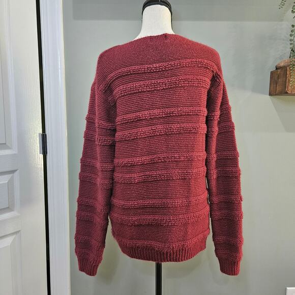 Universal Thread Women's Size M Chunky Rib‎ Knit Crew Neck Burgundy Sweater - Picture 4 of 4
